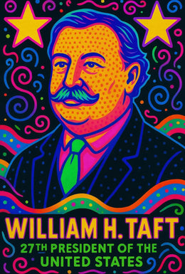 William H. Taft Vibrant Retro Pop Art Poster PosterGoat
