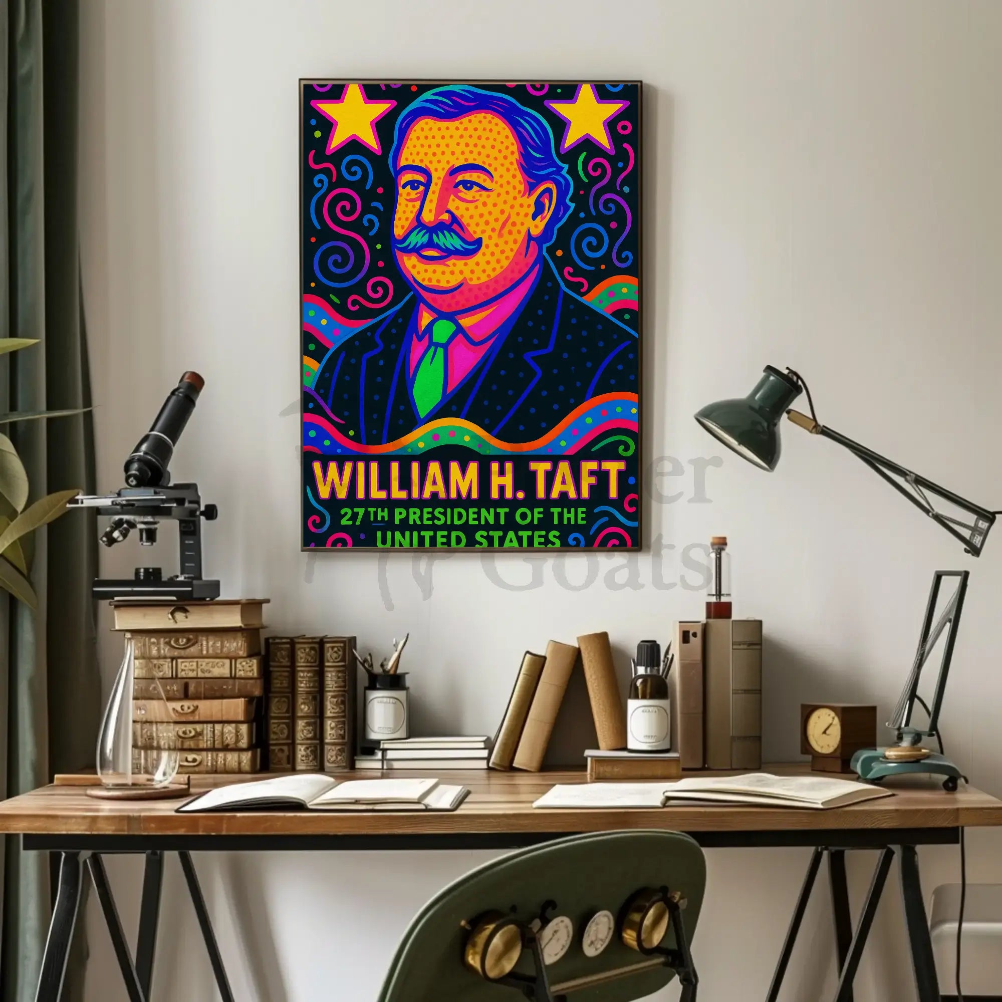 William H. Taft Vibrant Retro Pop Art Poster PosterGoat