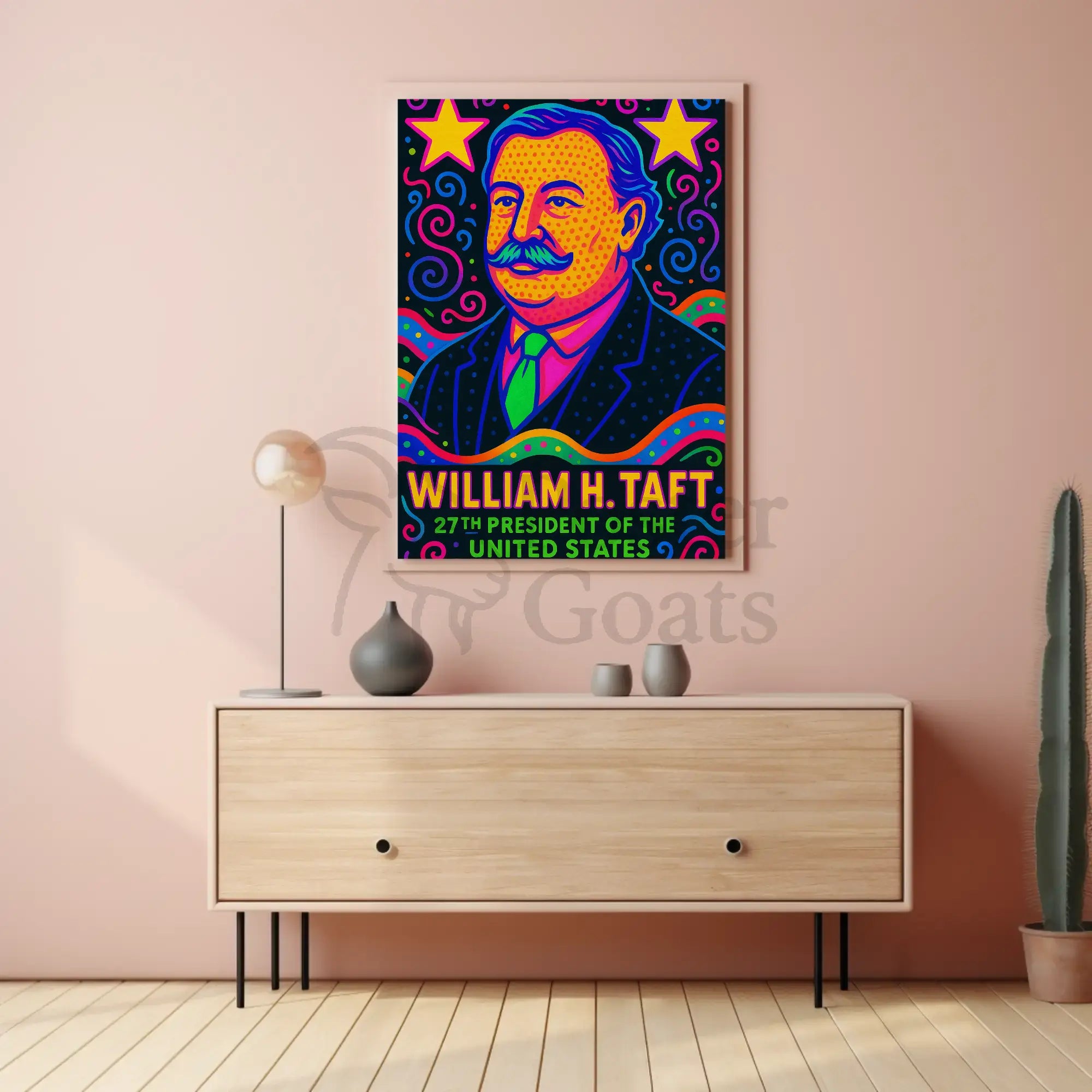 William H. Taft Vibrant Retro Pop Art Poster PosterGoat