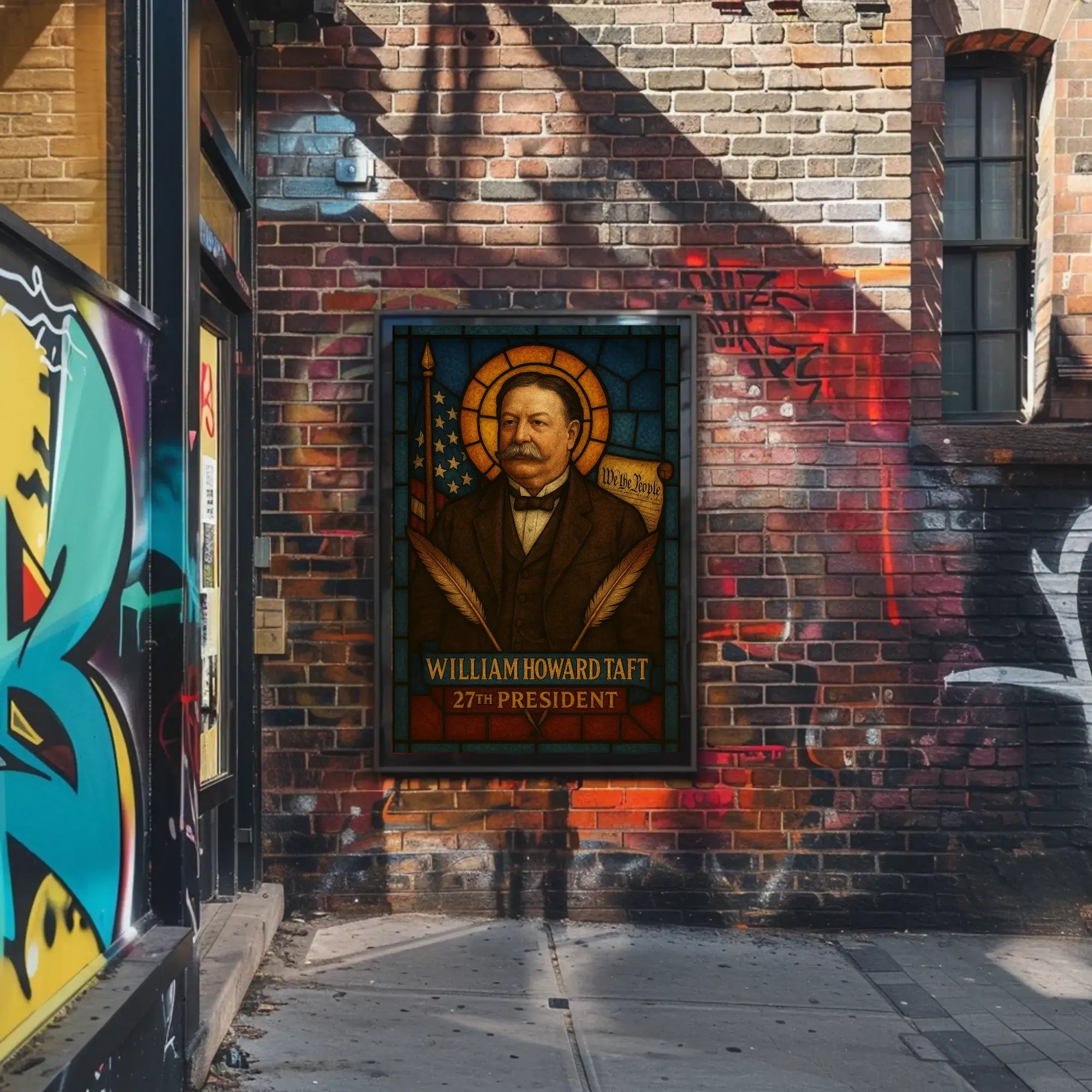 William Howard Taft Stained Glass Presidential Poster PosterGoat