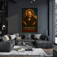 William Howard Taft Stained Glass Presidential Poster PosterGoat