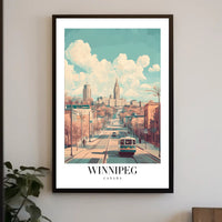 Winnipeg Cityscape Vintage Illustration Urban or Cityscape Poster PosterGoat