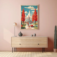 Winnipeg Mid-Century Modern Cityscape Travel Poster PosterGoat