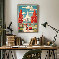 Winnipeg Mid-Century Modern Cityscape Travel Poster PosterGoat