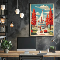 Winnipeg Mid-Century Modern Cityscape Travel Poster PosterGoat