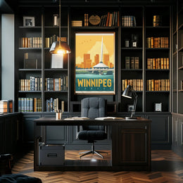 Winnipeg Travel Bridge Illustration Retro Travel Poster PosterGoat