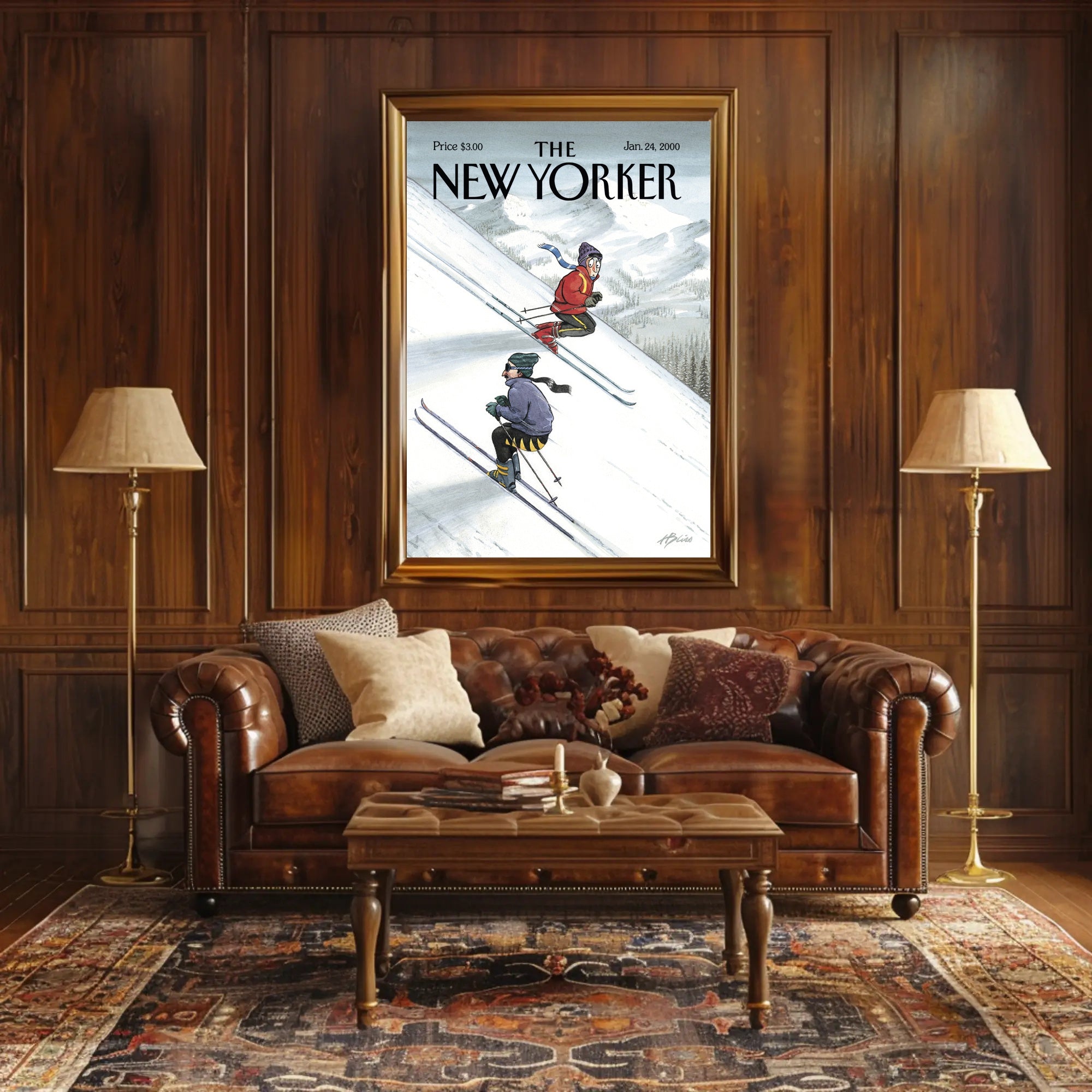 Winter Adventure Skiing Sports Poster PosterGoat