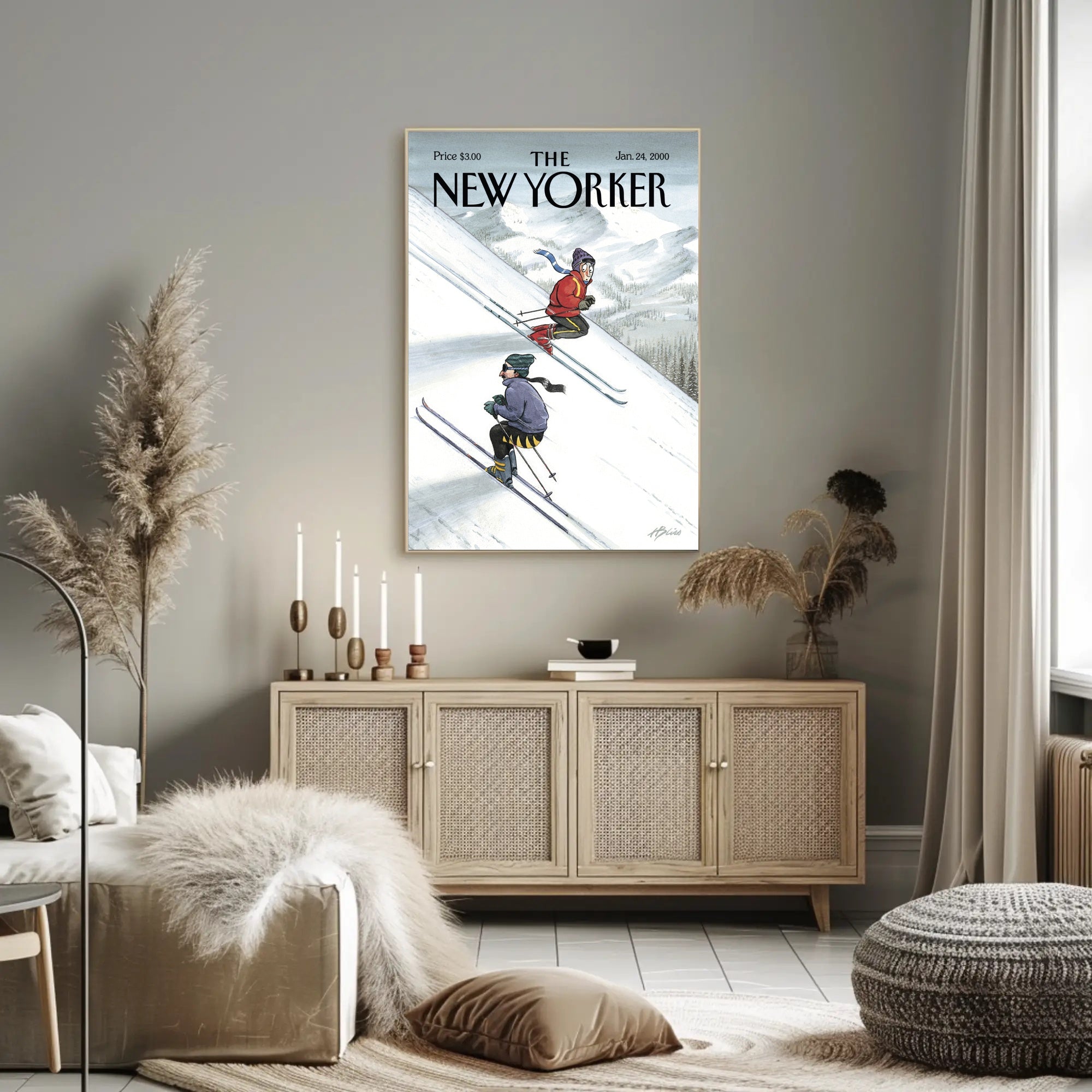 Winter Adventure Skiing Sports Poster PosterGoat