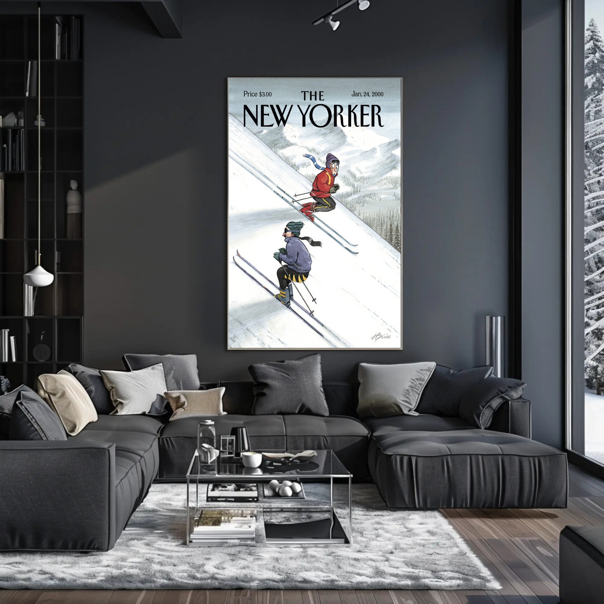 Winter Adventure Skiing Sports Poster PosterGoat