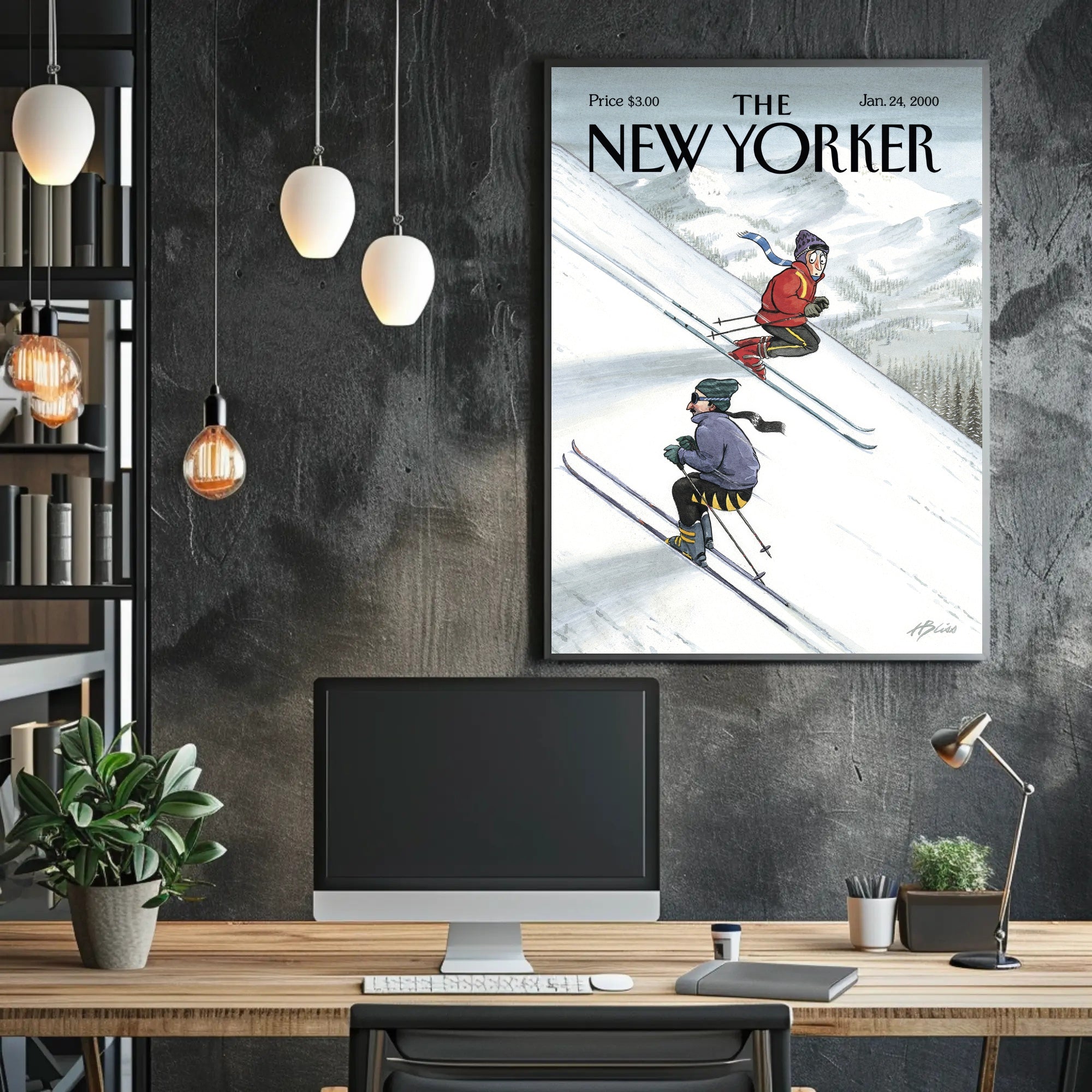 Winter Adventure Skiing Sports Poster PosterGoat