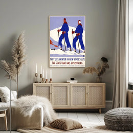 Winter Sports Adventure Poster: New York State Travel Poster PosterGoat