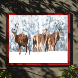 Winter Wildlife in Snowy Forest Scenery Animal Poster PosterGoat