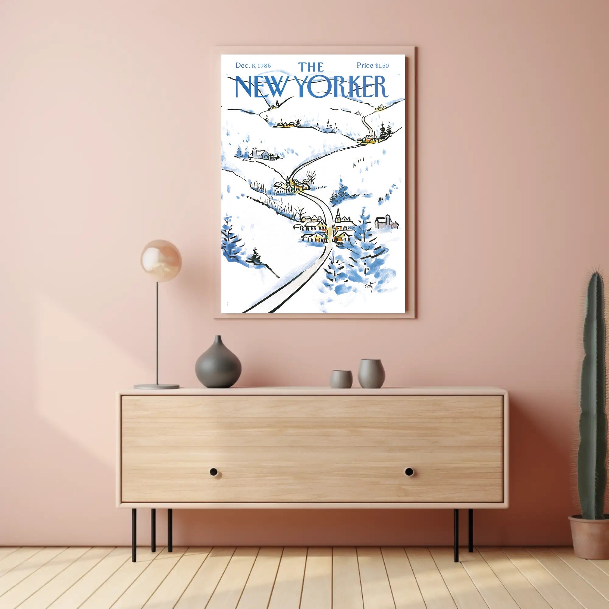 Wintery Rural Landscape, December 1986 Vintage Travel Poster PosterGoat