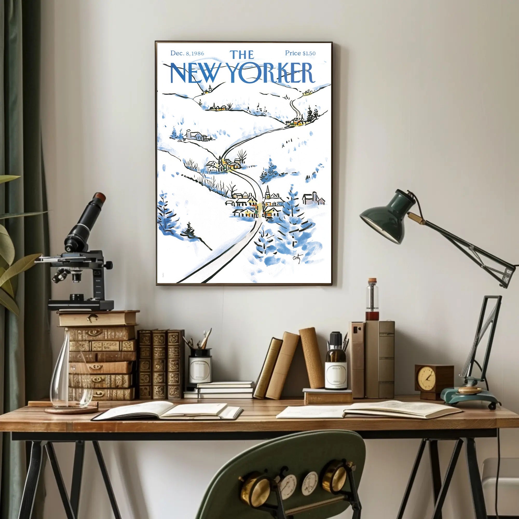 Wintery Rural Landscape, December 1986 Vintage Travel Poster PosterGoat