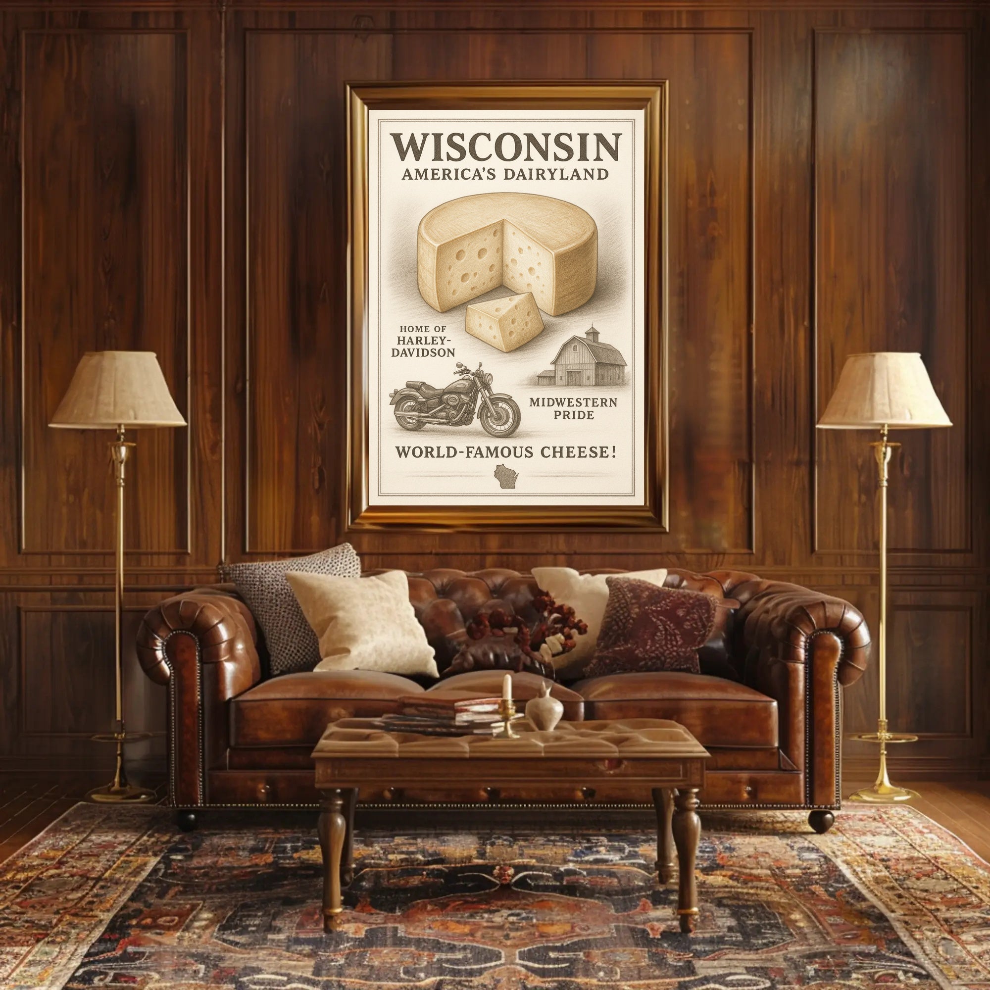 Wisconsin Americas Dairyland Poster PosterGoat