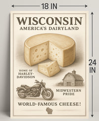 Wisconsin Americas Dairyland Poster PosterGoat