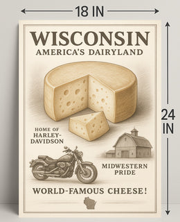 Wisconsin Americas Dairyland Poster PosterGoat