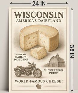 Wisconsin Americas Dairyland Poster PosterGoat