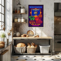 Wisconsin Neon Culture Poster - Abstract, Artistic, or Pop Culture Poster PosterGoat