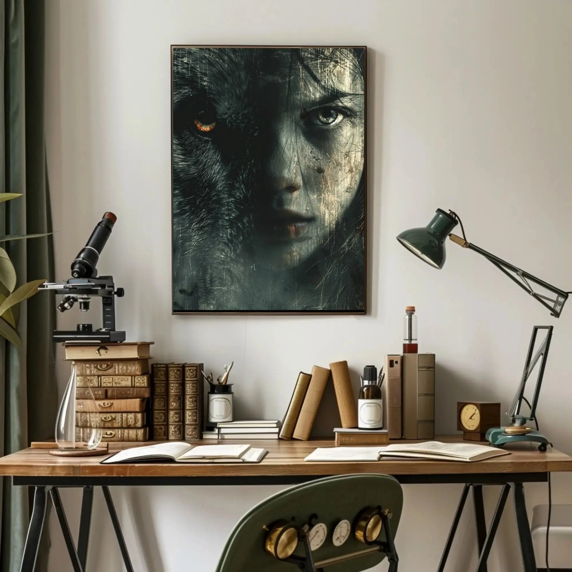 Wolf-Human Fusion Art: Abstract, Artistic, or Pop Culture Poster PosterGoat
