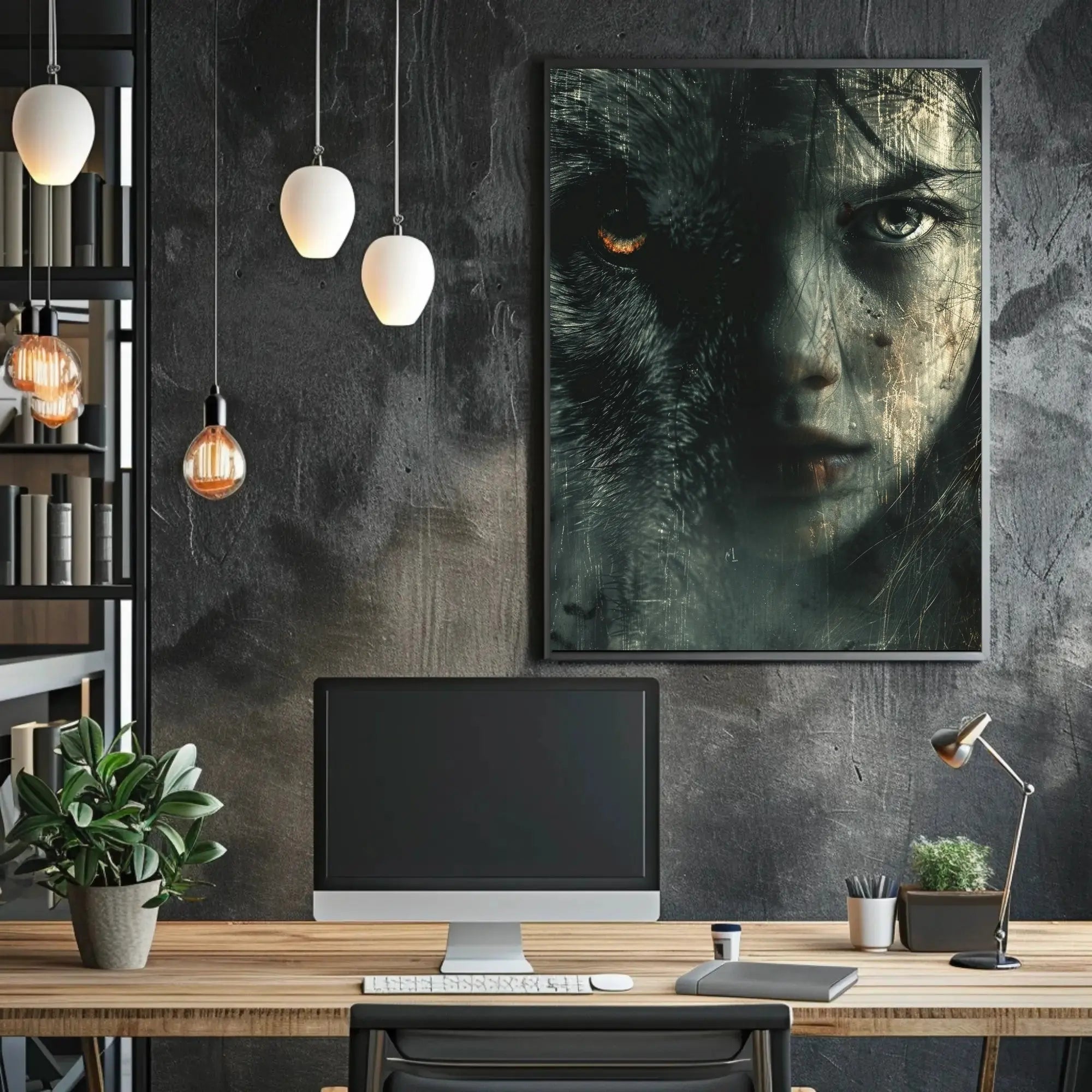 Wolf-Human Fusion Art: Abstract, Artistic, or Pop Culture Poster PosterGoat