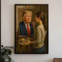Woman Painting Portrait Realistic Artistic Pop Culture Poster Parody Donald Trump PosterGoat