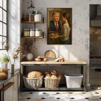Woman Painting Portrait Realistic Artistic Pop Culture Poster Parody Donald Trump PosterGoat