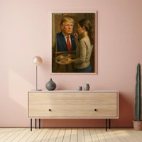 Woman Painting Portrait Realistic Artistic Pop Culture Poster Parody Donald Trump PosterGoat