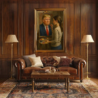 Woman Painting Portrait Realistic Artistic Pop Culture Poster Parody Donald Trump PosterGoat