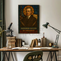 Woodrow Wilson Leadership Vintage Historical Poster PosterGoat