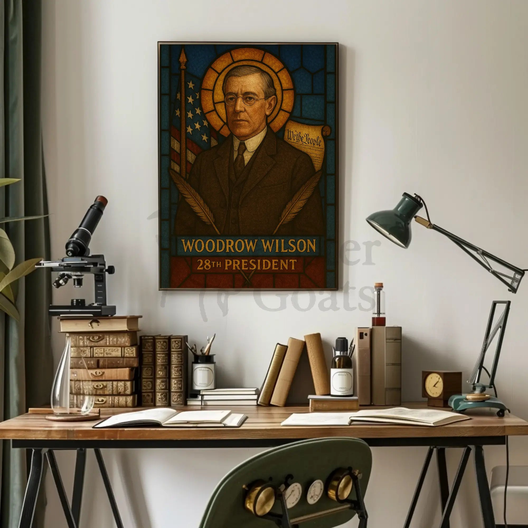 Woodrow Wilson Leadership Vintage Historical Poster PosterGoat