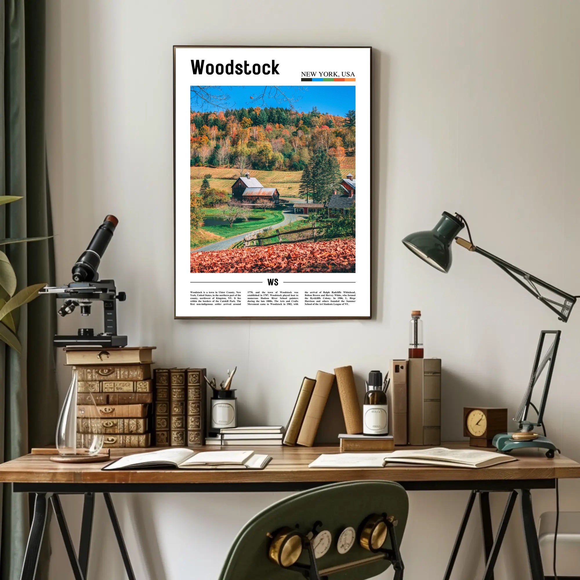 Woodstock Autumn Scenery: Travel Poster PosterGoat