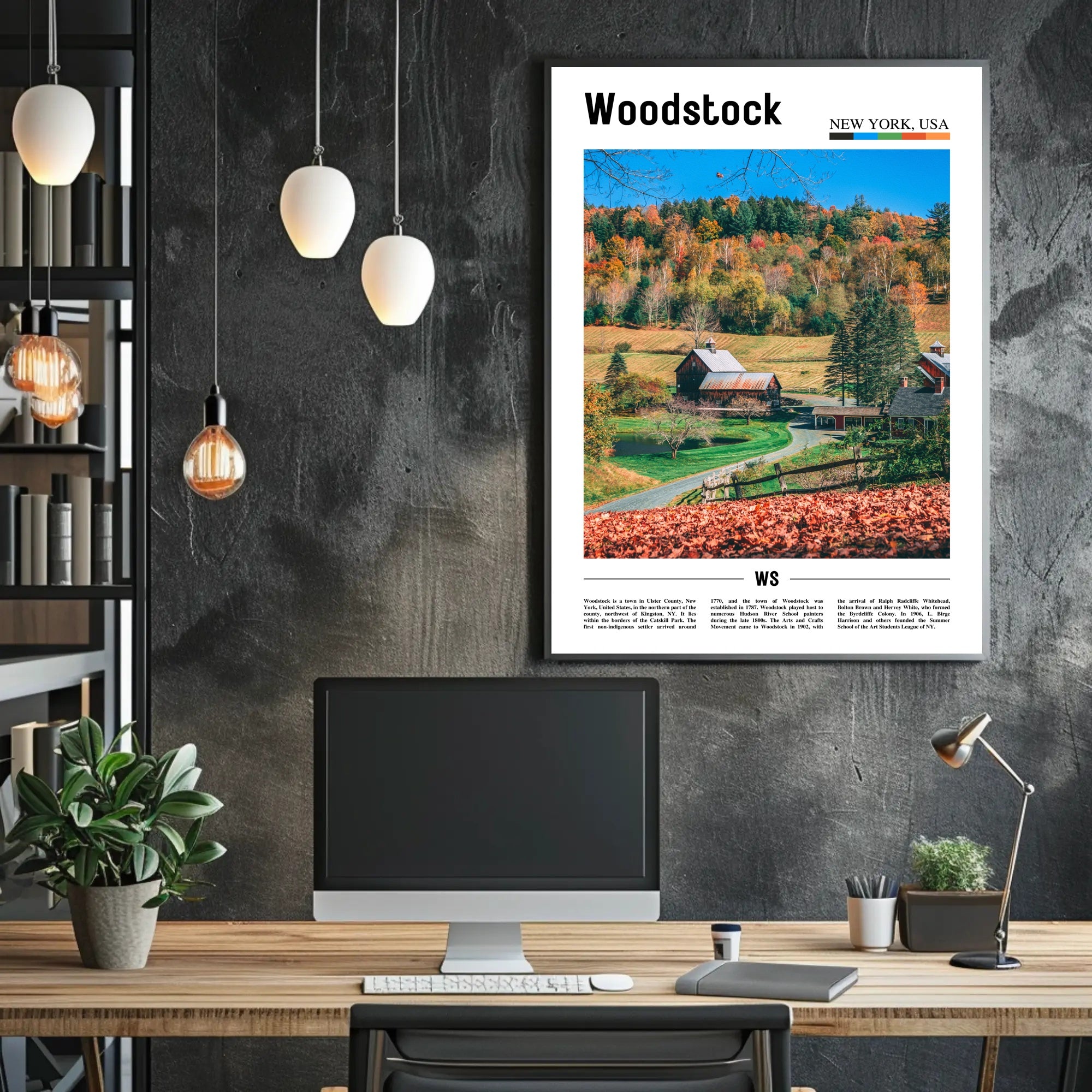 Woodstock Autumn Scenery: Travel Poster PosterGoat