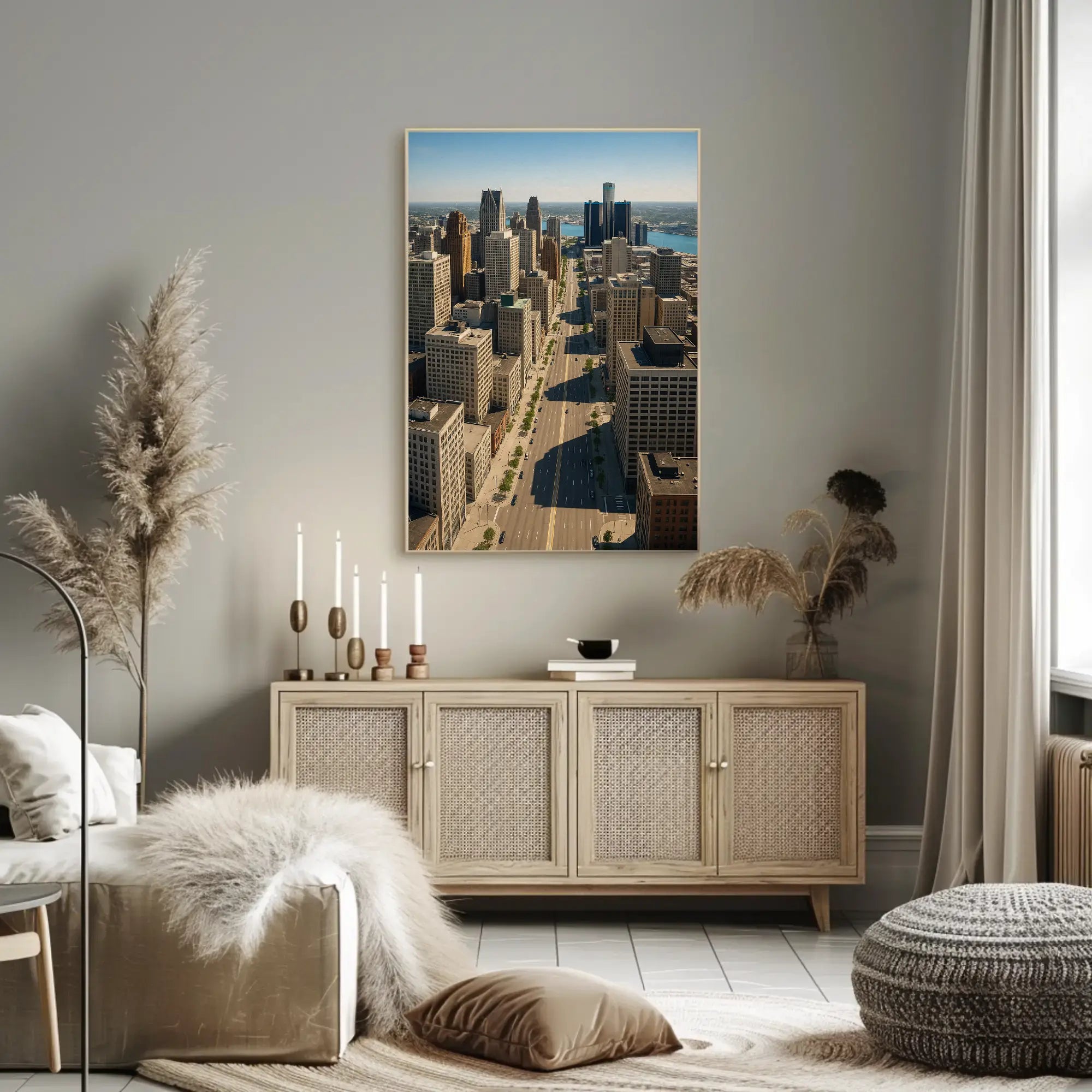 Woodward Ave M1 Detroit to Pontiac Aerial Shot Travel Poster PosterGoat