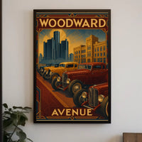 Woodward Avenue Classic Cars Historical Heritage Poster PosterGoat