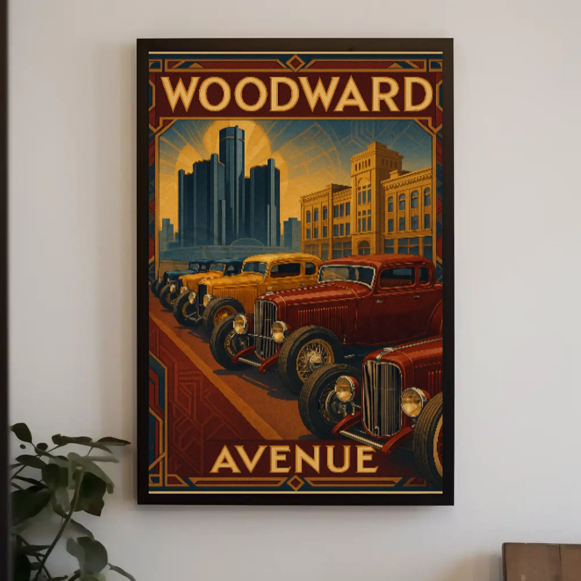 Woodward Avenue Classic Cars Historical Heritage Poster PosterGoat