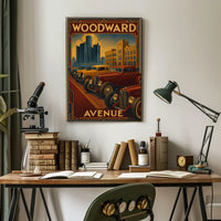 Woodward Avenue Classic Cars Historical Heritage Poster PosterGoat