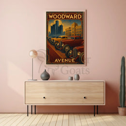 Woodward Avenue Classic Cars Historical Heritage Poster PosterGoat