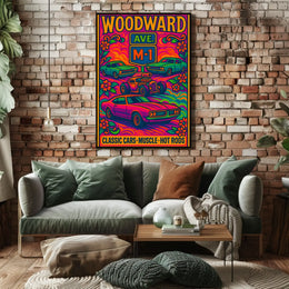 Woodward Classic Car Culture Pop Culture Poster PosterGoat