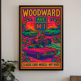 Woodward Classic Car Culture Pop Culture Poster PosterGoat
