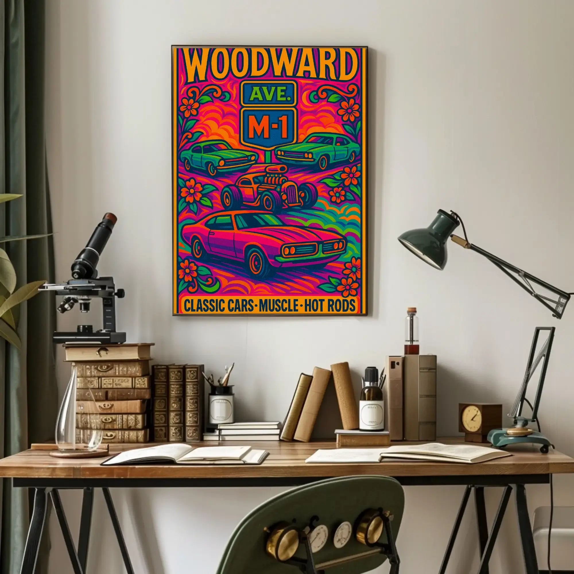 Woodward Classic Car Culture Pop Culture Poster PosterGoat