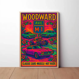Woodward Classic Car Culture Pop Culture Poster PosterGoat