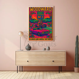 Woodward Classic Car Culture Pop Culture Poster PosterGoat