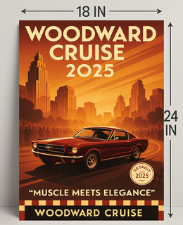 Woodward Cruise 2025 Poster PosterGoat