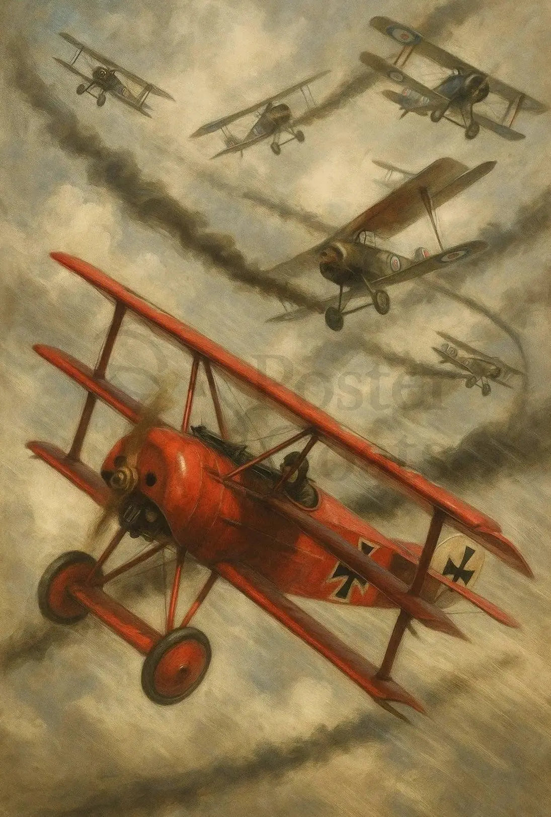 World War I Aerial Combat Historical Poster PosterGoat