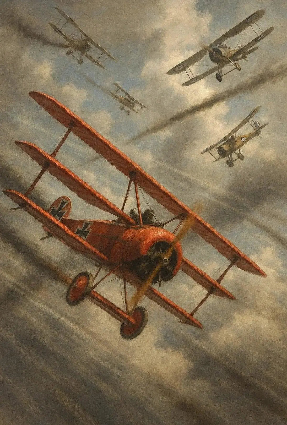 World War I Aerial Combat Scene Historical Poster PosterGoat