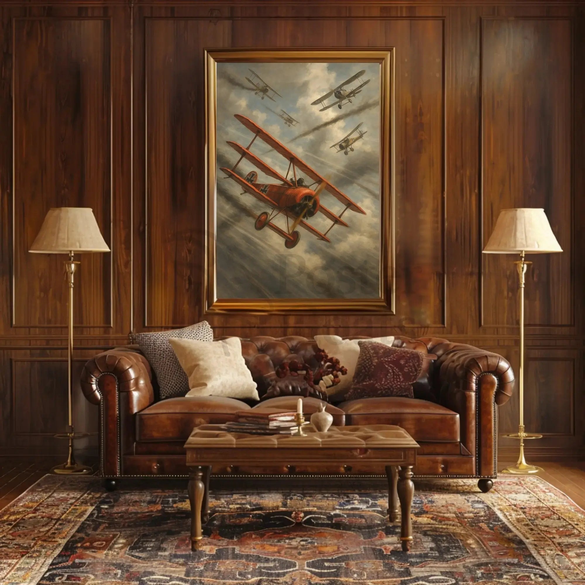 World War I Aerial Combat Scene Historical Poster PosterGoat