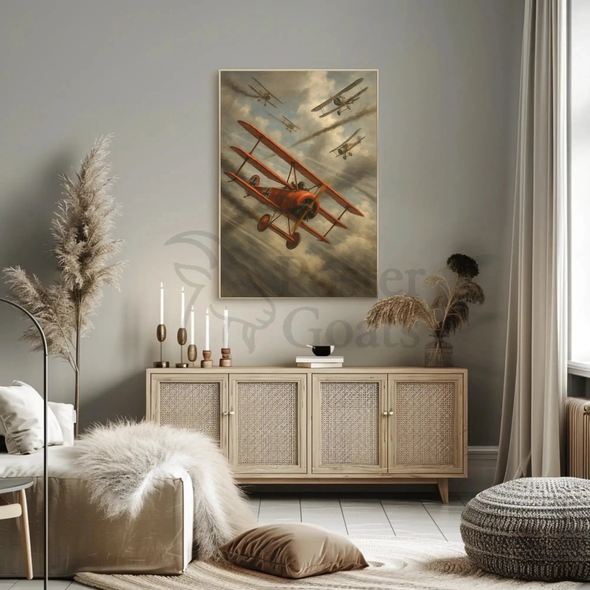 World War I Aerial Combat Scene Historical Poster PosterGoat