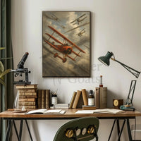 World War I Aerial Combat Scene Historical Poster PosterGoat