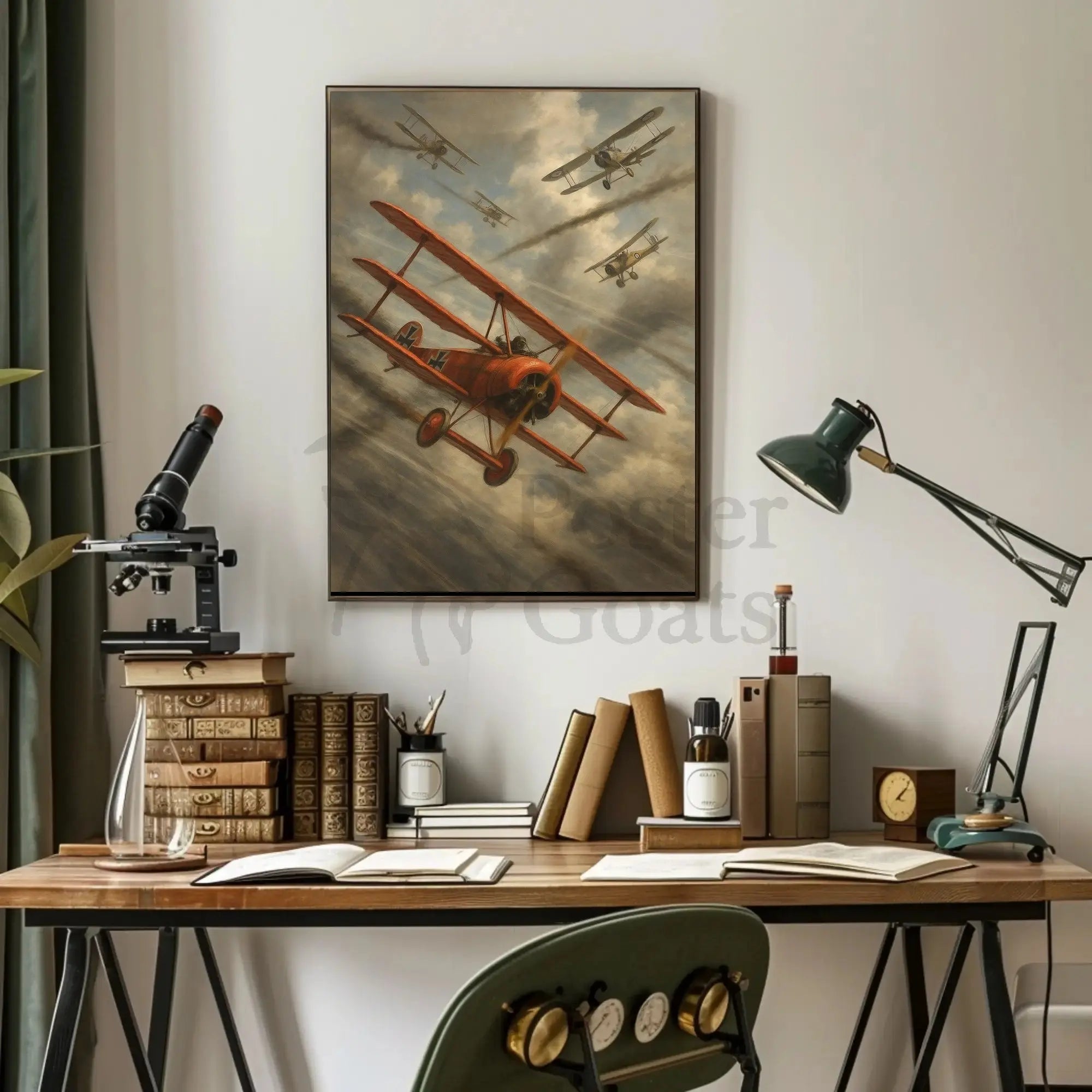 World War I Aerial Combat Scene Historical Poster PosterGoat